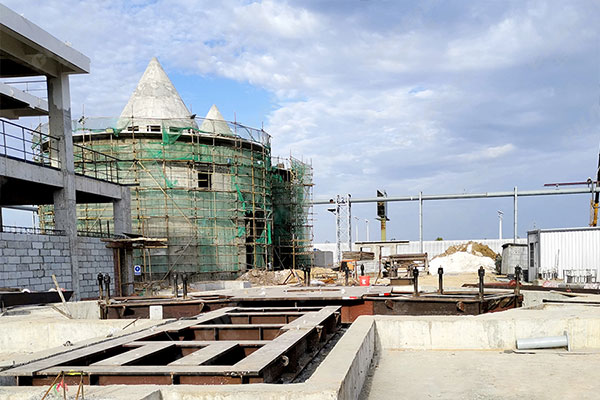 安徽年產(chǎn)60萬(wàn)噸鋼渣線(xiàn)項(xiàng)目安裝現(xiàn)場(chǎng)