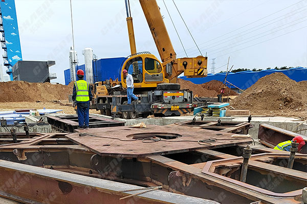 湖北年產(chǎn)60萬(wàn)噸鋼渣線(xiàn)項(xiàng)目安裝現(xiàn)場(chǎng)